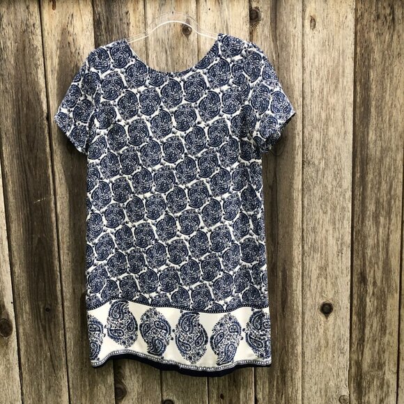 Lulu’s Taj Mahal Tour Blue Paisley Open Back Shift Dress Small - Picture 2 of 13